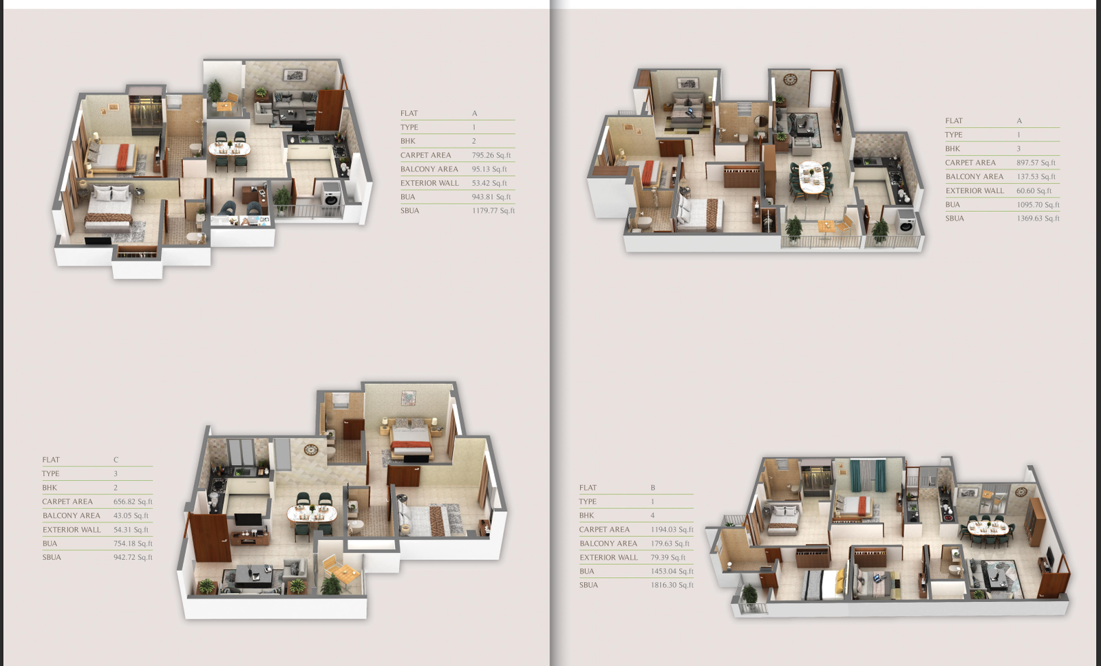 Centauri Floor Plan — 2BHK & 3BHK