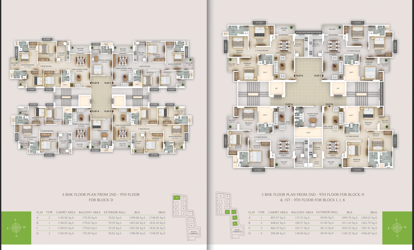Centauri Floor Plan — 4BHK & 3BHK
